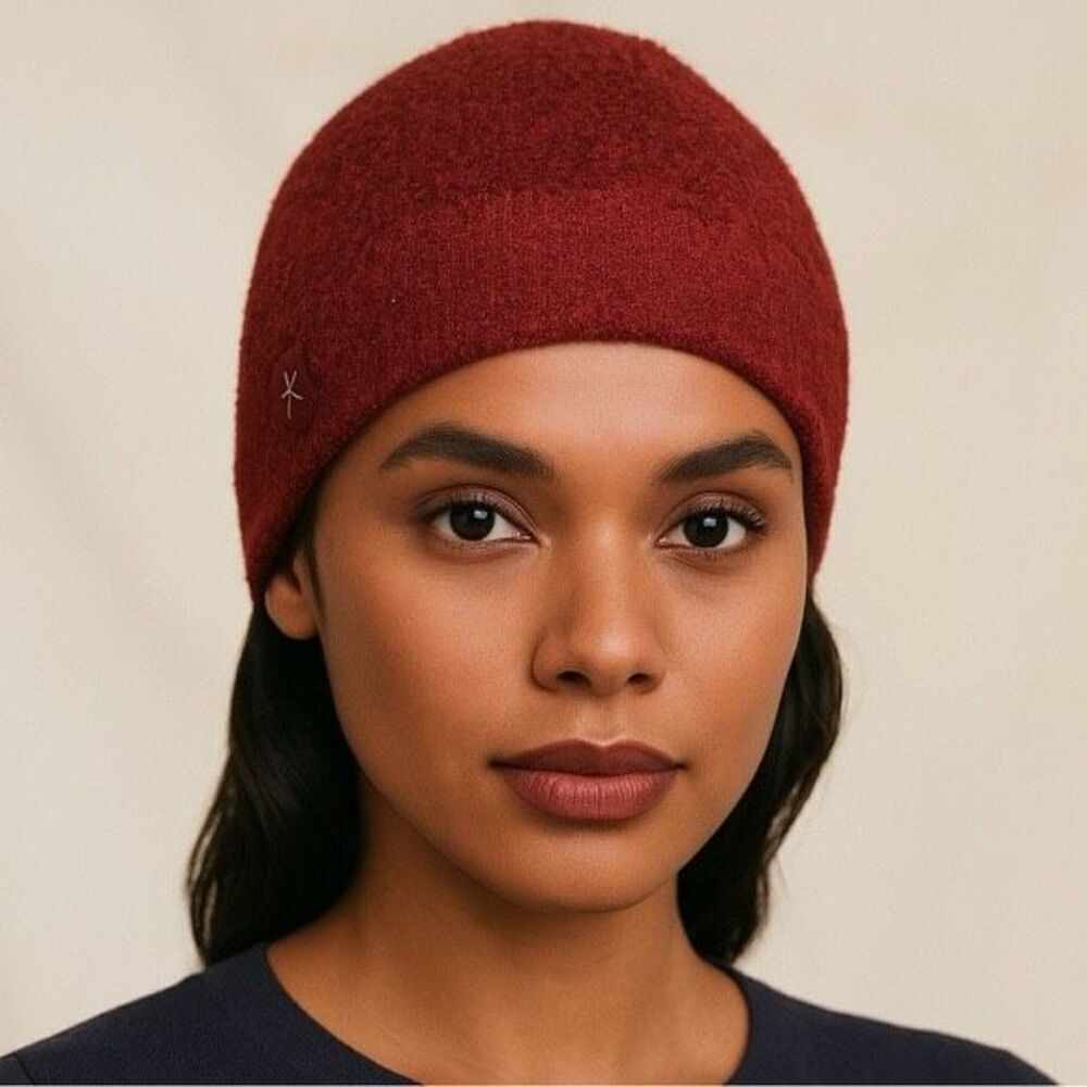 Barefoot Dreams cozy light chic beanie crimson
